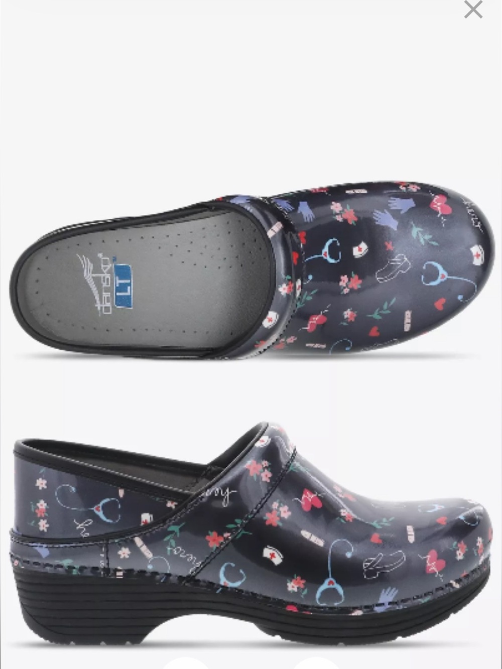 Dansko Women’s LT Pro Hero Patent Leather Nursing Clogs Size 40